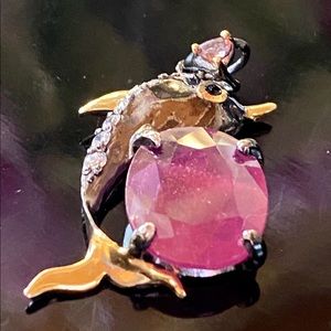 Charming Genuine Ruby Pendant with Gems